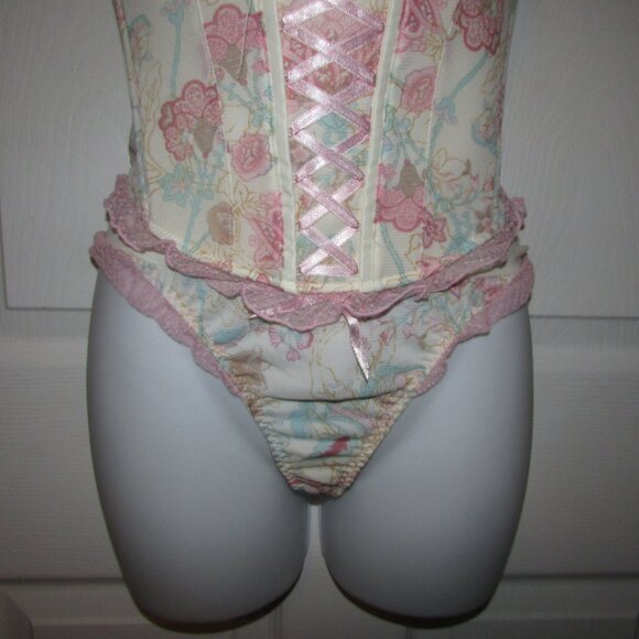 Rene Rofe Sophie B Cream Floral Corset Set - NEW - Picture 12 of 13